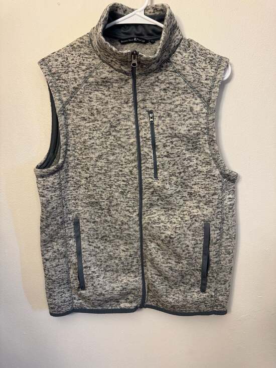 Beverly Hills Polo Club Other - Beverly Hills Polo Club Men's Gray Space-Dyed Sweater Knit Fleece Full-Zip Vest